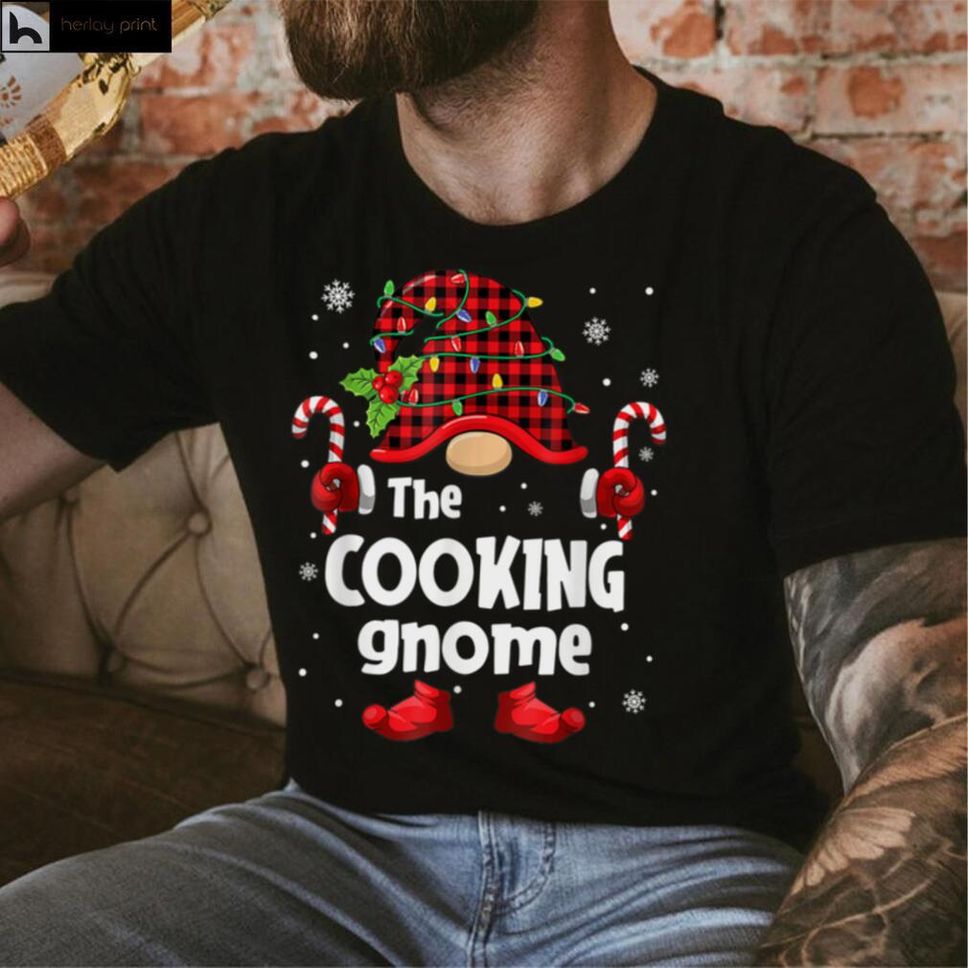 Cooking Gnome Buffalo Plaid Christmas Tree Family Xmas T Shirt Hoodie, Sweater Shirt