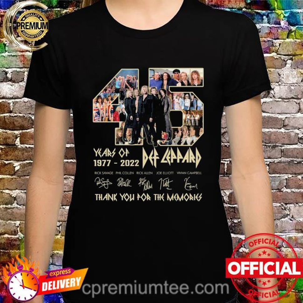 Def Leppard 45 Years Of 1977 2022 Thank You For The Memories Signatures Shirt