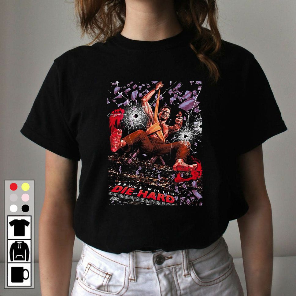 Die Hard Shirts John McClane Die Hard Shirt Movie Poster Gifts Custom Shirt 80s Vintage Movie T Shirt TV5122402