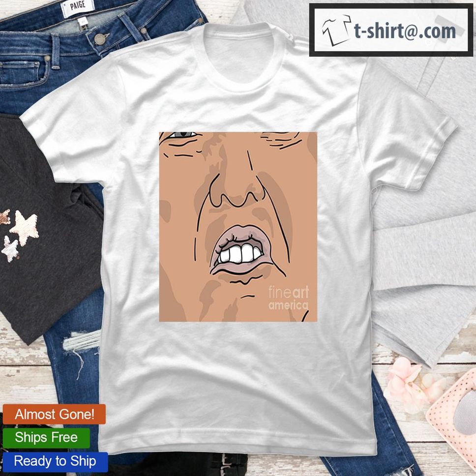 Donald Trump Mouth Teeth Biting Cartoon TShirt