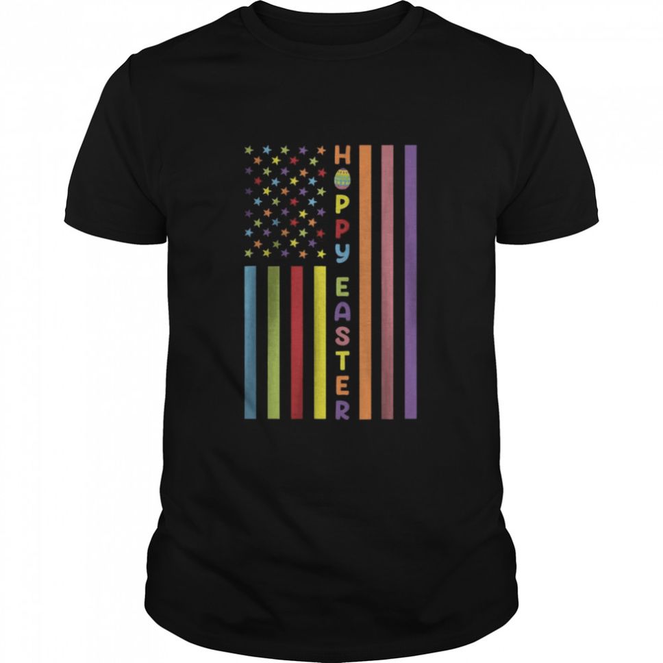 Easter American Flag Apparel Outfit Easter Eggs Girl Vintage T Shirt