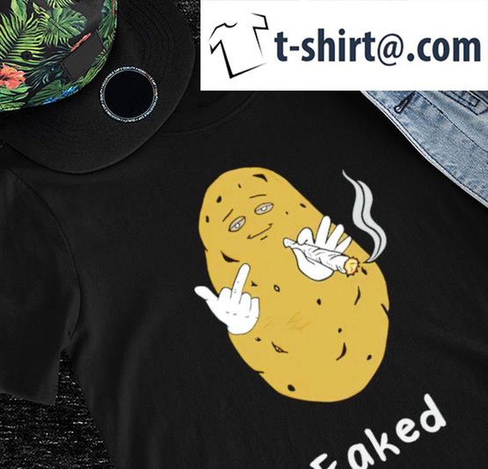 Faked Potato smoking weed middle finger shirt