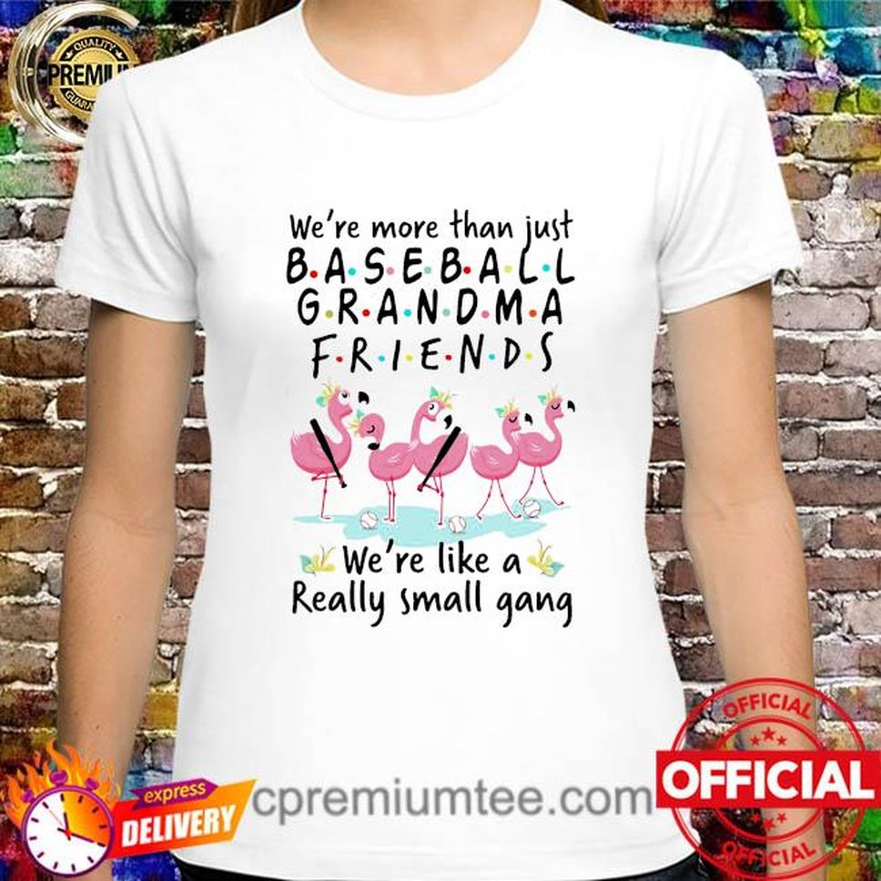 Flamingo We're More Than Just Baseball Grandma Friends We're Like A Really Small Gang Shirt