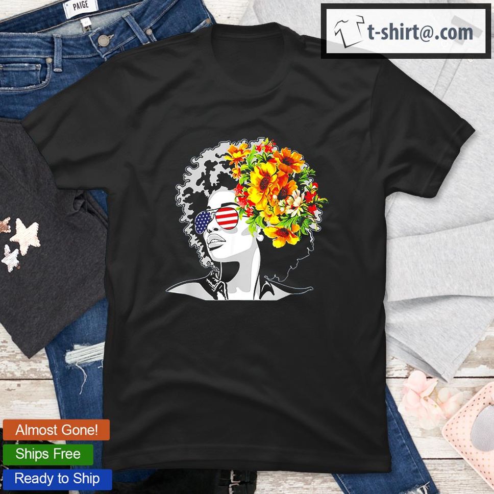 Flower Afro Hair Puerto Rico Black Melanin Queen T Shirt