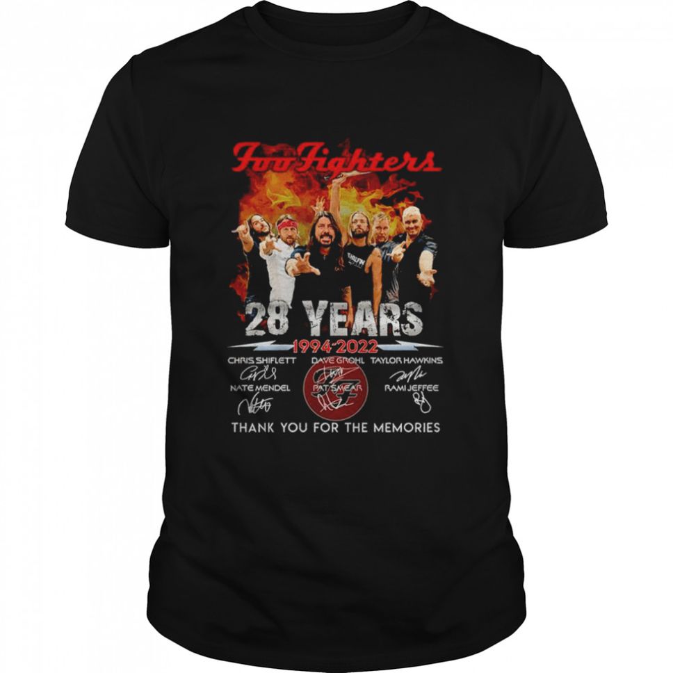 Foo Fighters 28 Years 1994 2022 Thank You For The Memories T Shirt