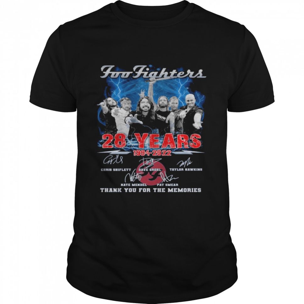 Foo Fighters 28 Years 19942022 Signature Thank You For The Memories Shirt
