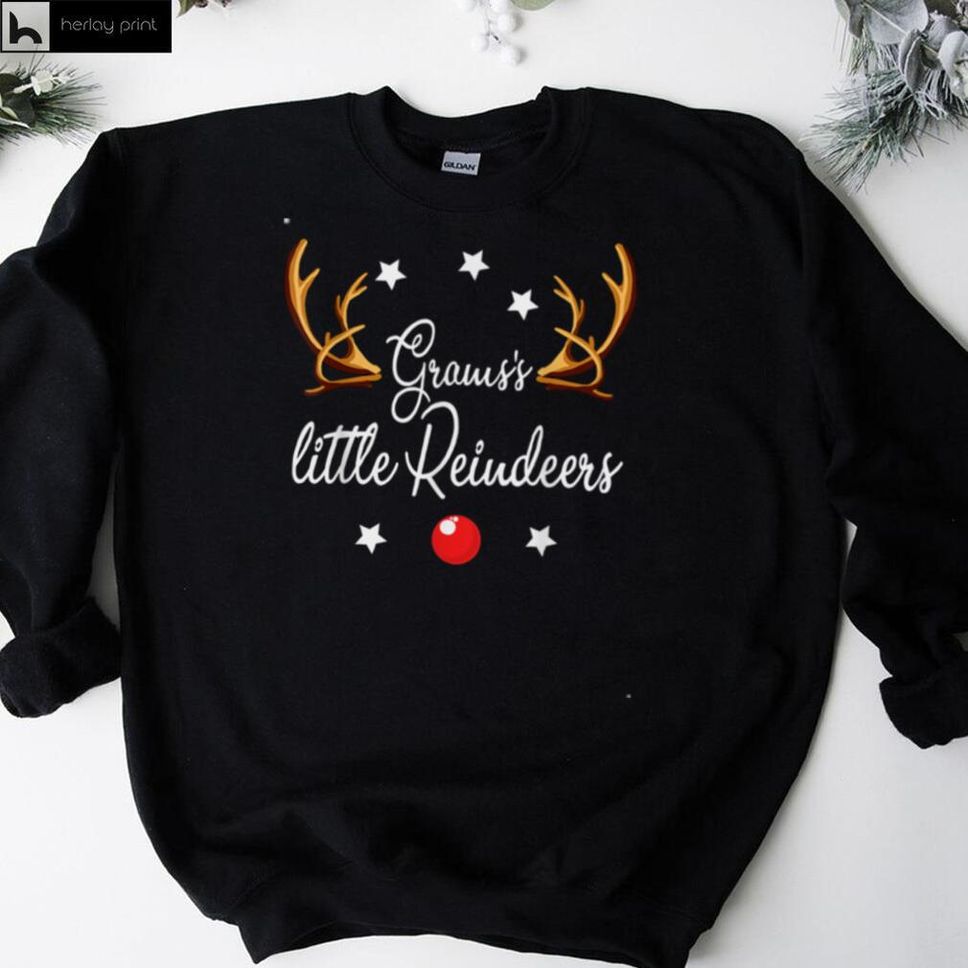Gramss Little Reindeers Funny Reindeers Christmas T Shirt