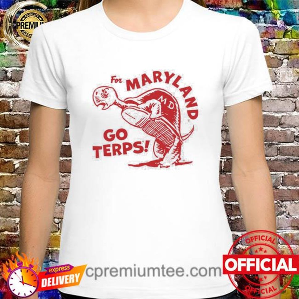 Homefield Apparel For Marryland Go Terps Vintage Maryland Testudo Fight Song Tee Shirt
