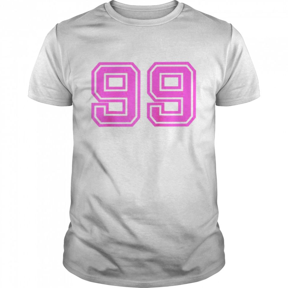 Hot Pink Retro Sports Jersey Lucky Number 99 Shirt