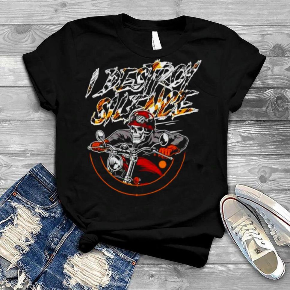 I destroy silence skull motorcycle retro vintage T shirt
