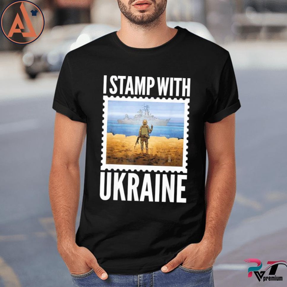 I Stamp With Ukraine Postage Stamp Flag Pride Funny 2022 Shirt