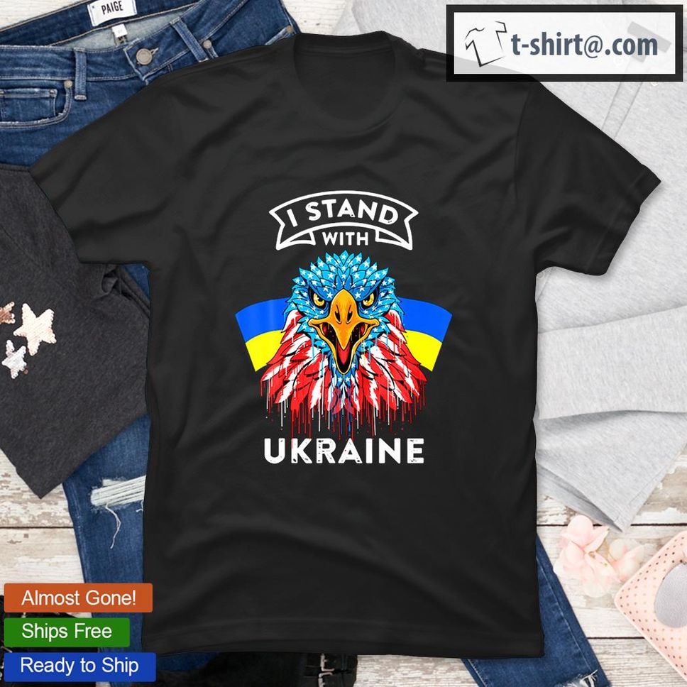 I Stand With Ukraine America Eagle Flag TShirt