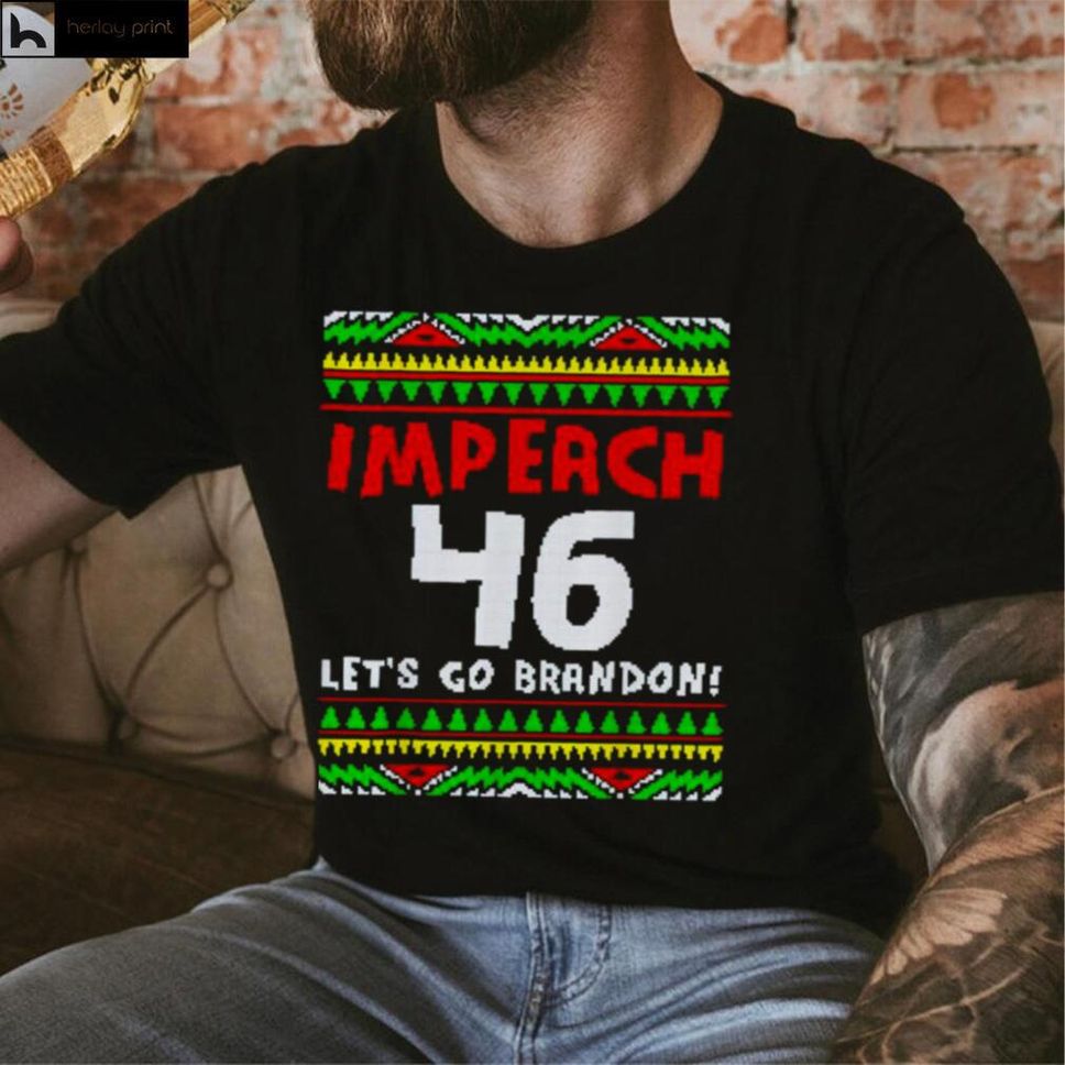 Impeach 46 Lets Go Brandon Merry Christmas Shirt
