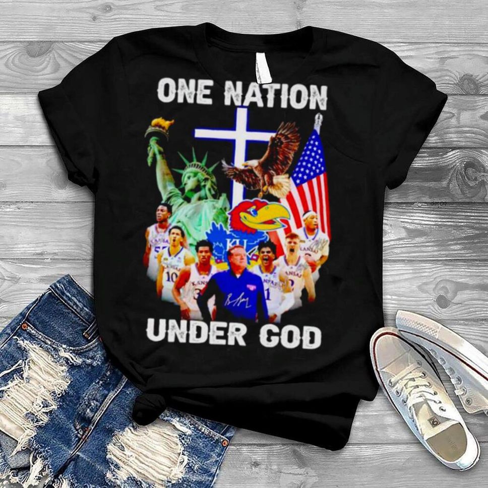 Kansas Jayhawks One Nation Under God Signature Shirt