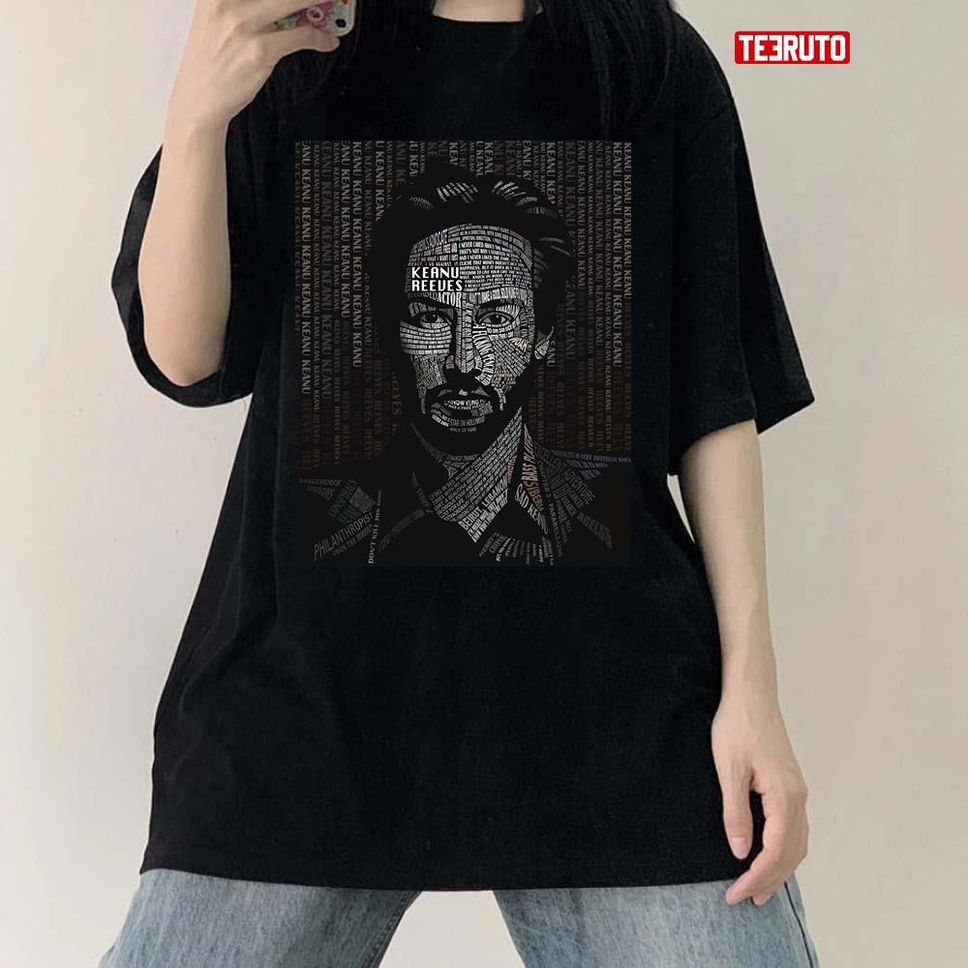 Keanu Reeves Art Collage Words Unisex T Shirt