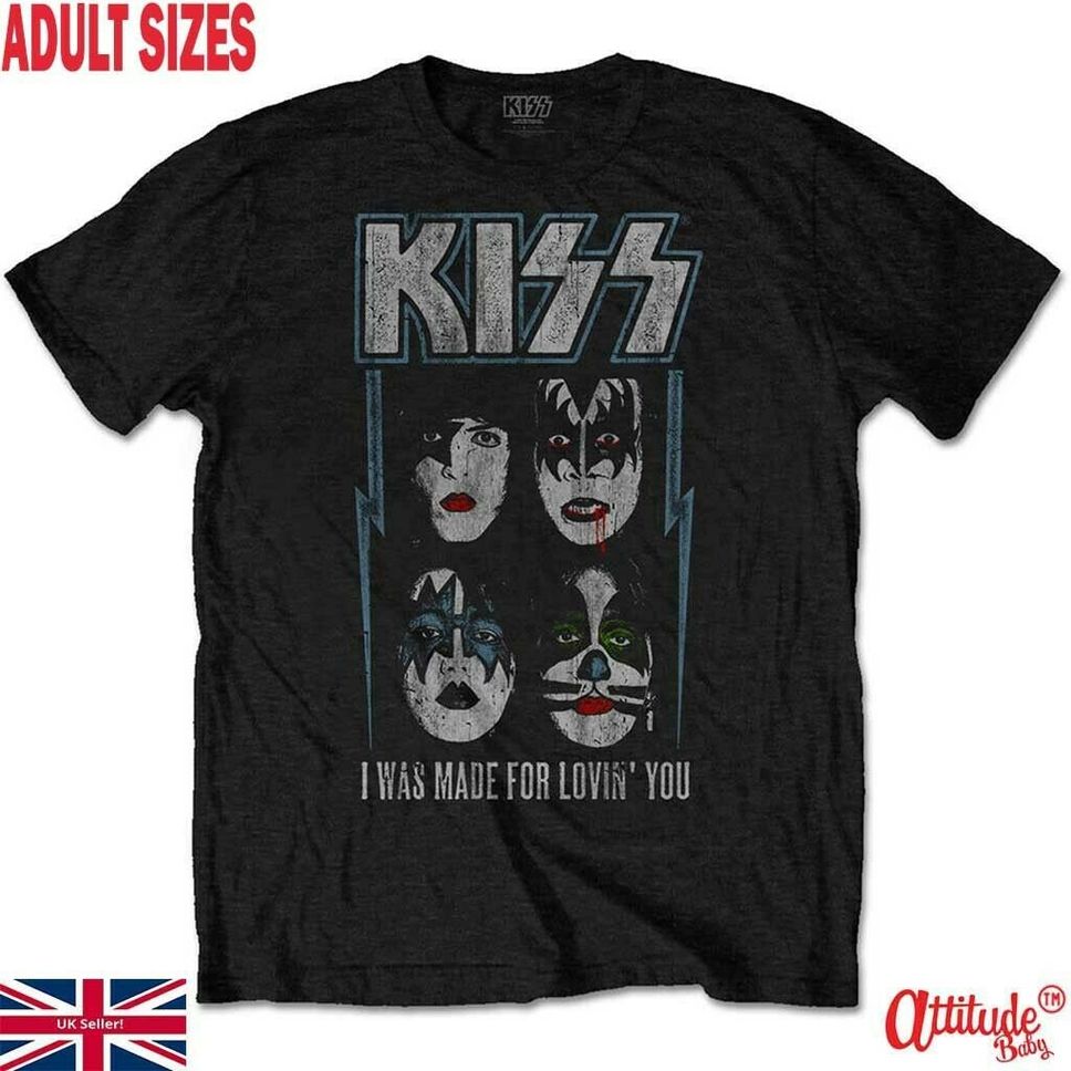 Kiss T ShirtAdult UnisexI Was Made For Loving YouOfficial Licensed MerchandiseUnisexOfficial Rock MerchandiseFathers Day