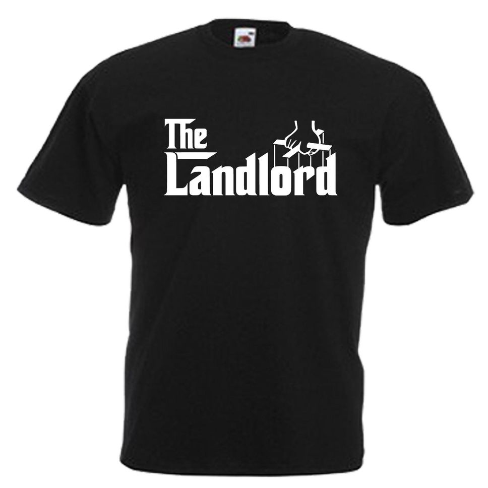 Landlord Mens Adults Black T Shirt Sizes From Small 3XL