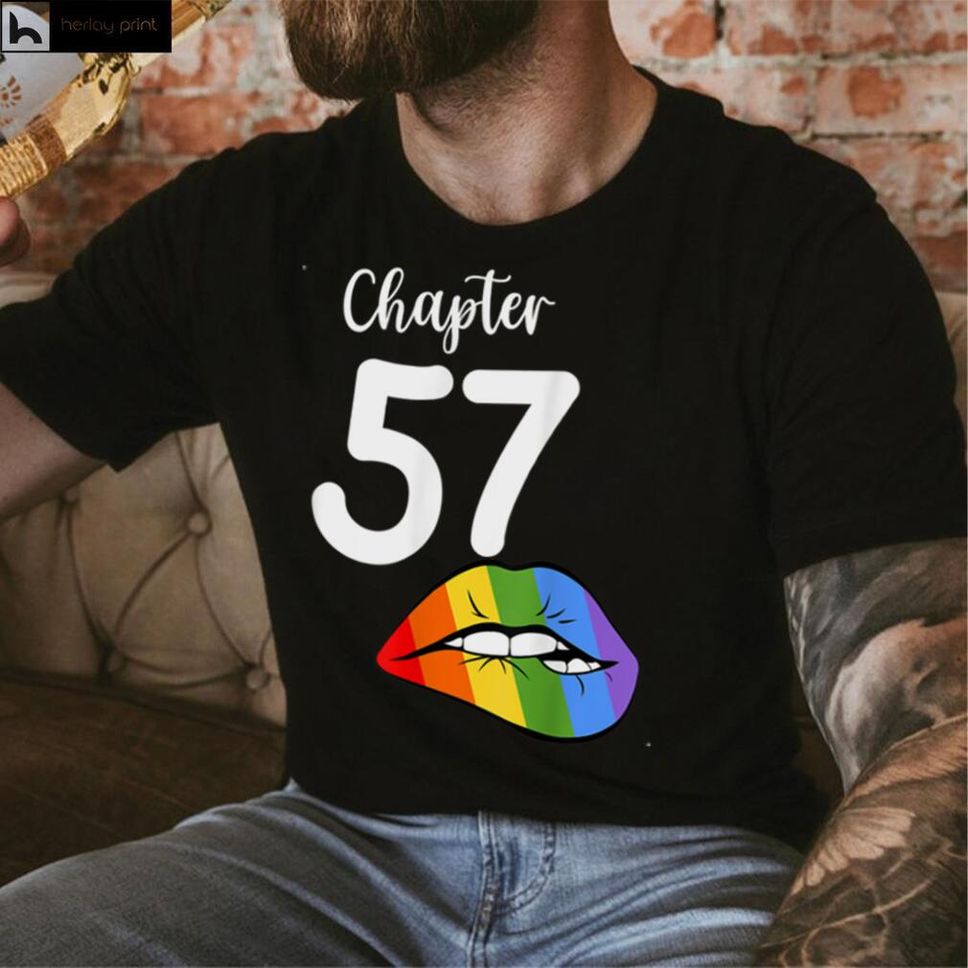 LGBT Sexy Lips Rainbow Chapter 57 Birthday Celebration T Shirt Hoodie, Sweater Shirt