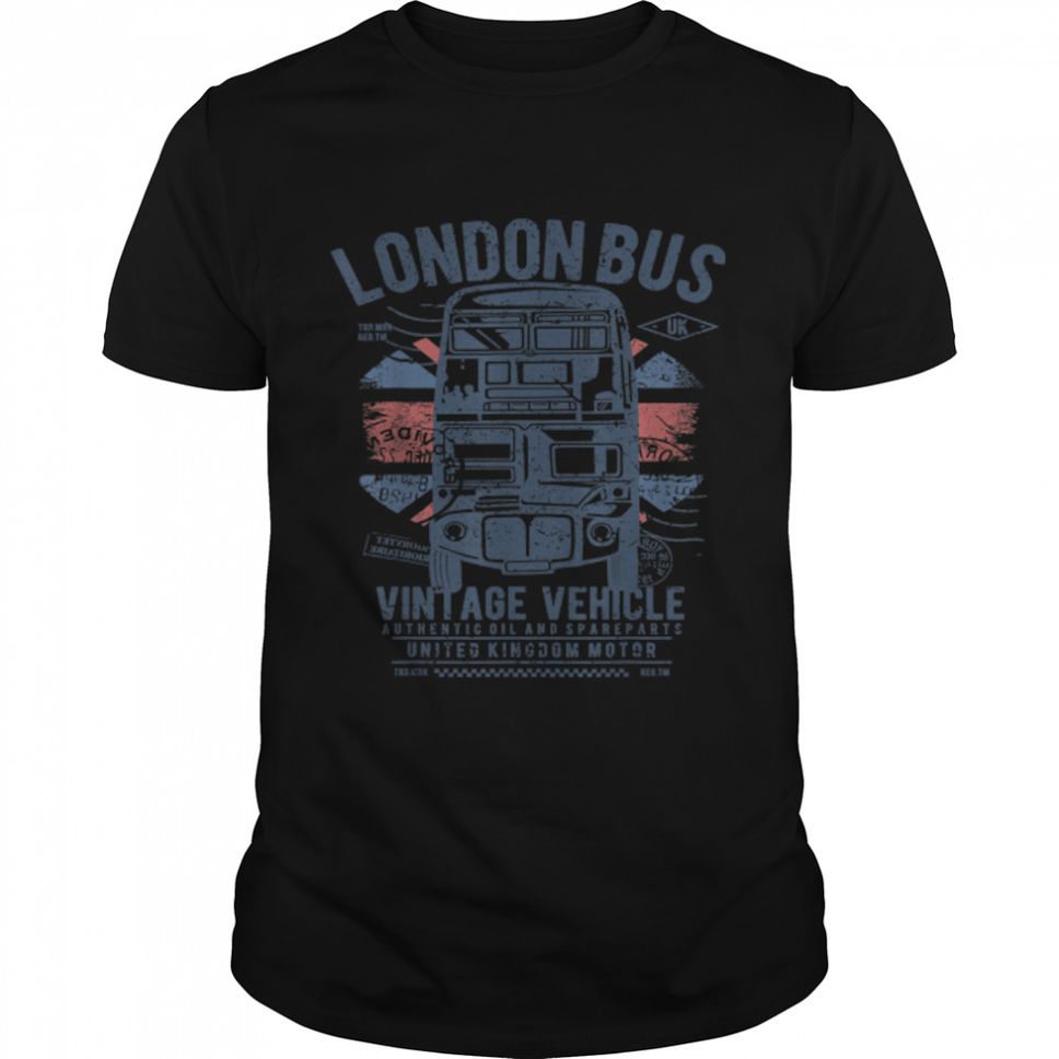 London United Kingdom Travel Flag Vintage Retro Vehicle Car T Shirt B09VYWHYCH