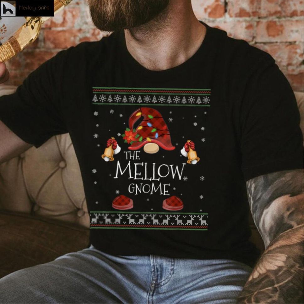 Mb Mellow Gnome Buffalo Plaid Christmas Light Ugly Style T Shirt Hoodie, Sweater Shirt