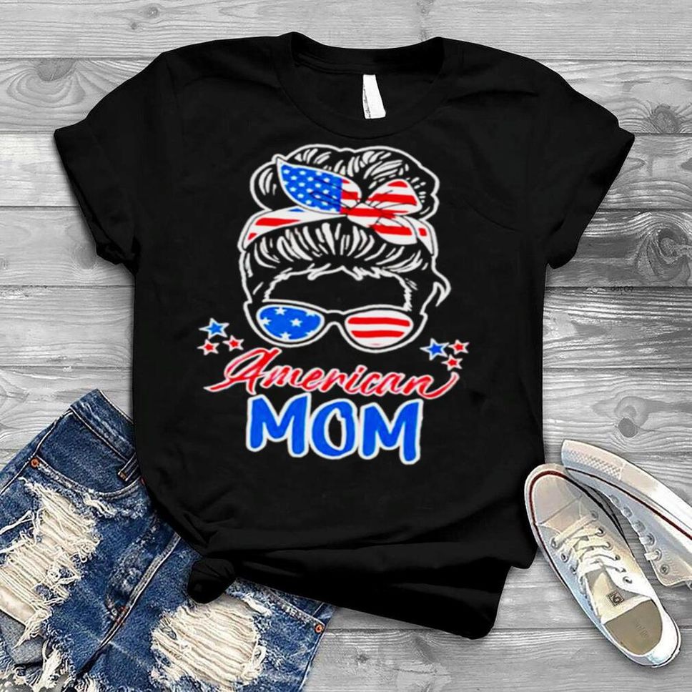 Messy Bun American Mom Shirt
