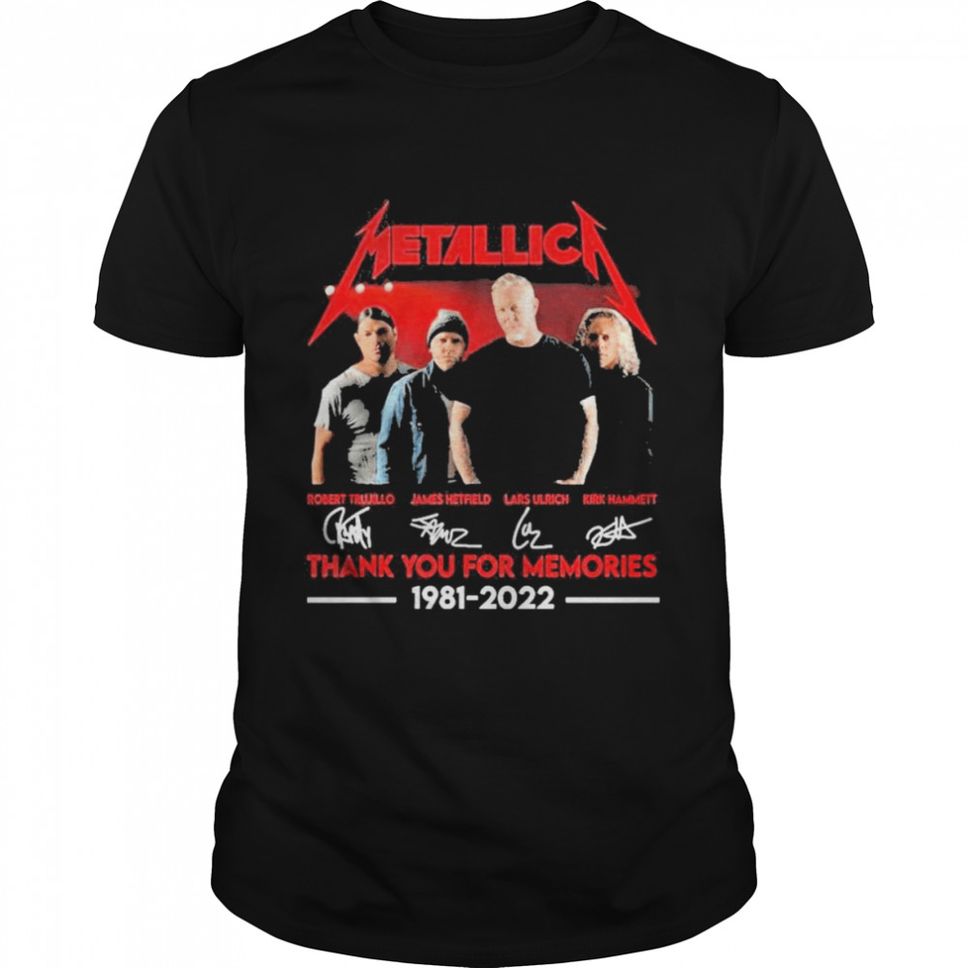 Metallica Signatures Thank You For The Memories 19812022 Shirt