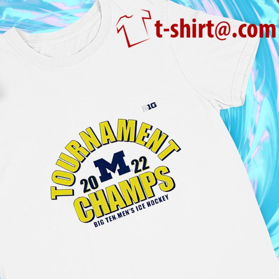 Michigan Wolverines 2022 Champs Big Ten Men's Ice Hockey Logo T Shirt