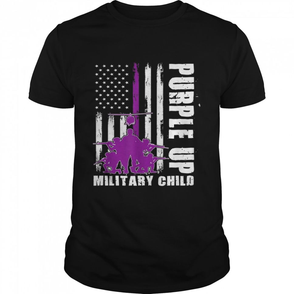 Military Child Month US Flag Purple Up Military Shirt