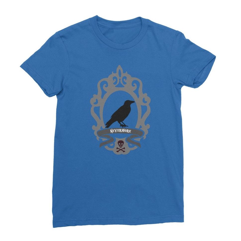 Nevermore Shirt Nevermore Raven Premium Jersey Women's TShirt Edgar Allan Poe Raven TShirt