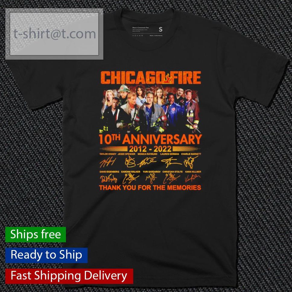 Nice chicago Fire 10th Anniversary 20122022 Signatures Thank You For The Memories Shirt