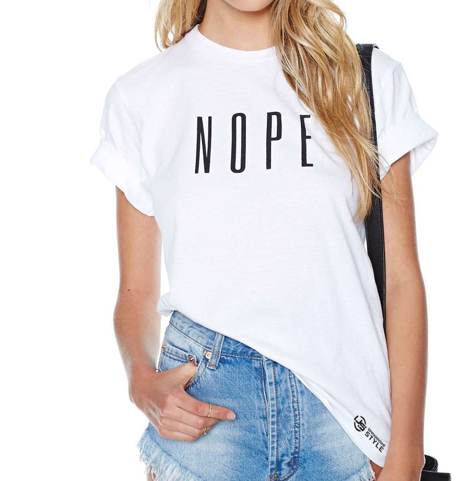 NOPE T shirt Top Fashion Blogger Tumblr Vouge SWAG not today Funny humor UNISEX Tshirt