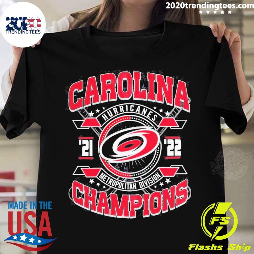 Official Carolina Hurricanes 2022 Metropolitan Division Champions Tshirt