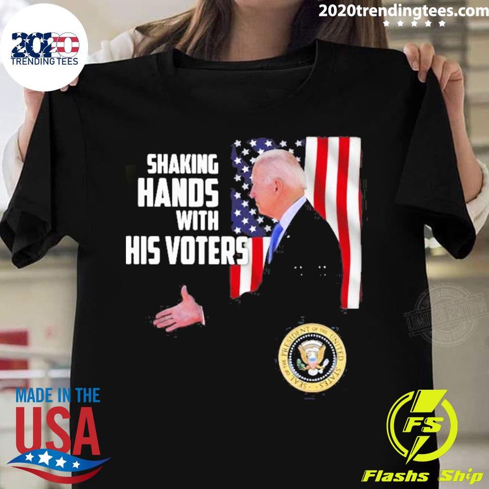 Official Joe Biden Shaking Hands With His Voters USA Flag 2022 T Shirt