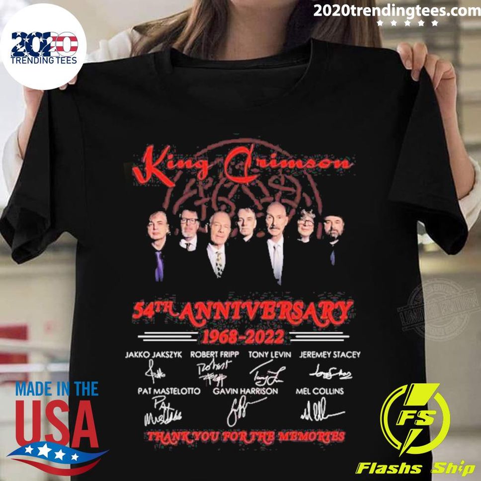 Official king Crimson 54th Anniversary 19682022 Signatures Thank You For The Memories Shirt