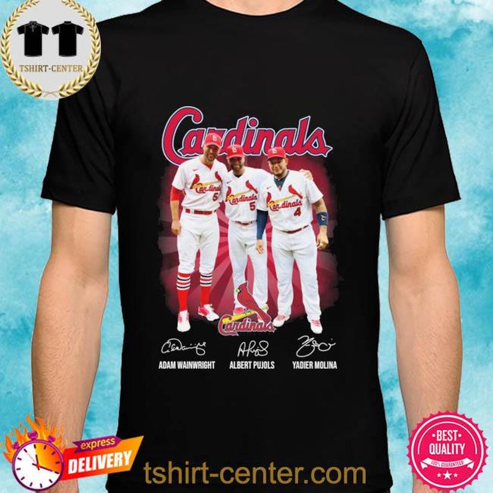 Official St. Louis Cardinals Adam Wainwright Albert Pujols And Yadier Molina Signature Shirt