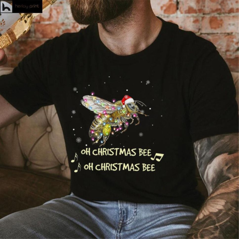 Oh Christmas Bee Bee Santa Hat Bee Light Christmas T Shirt Hoodie, Sweater Shirt