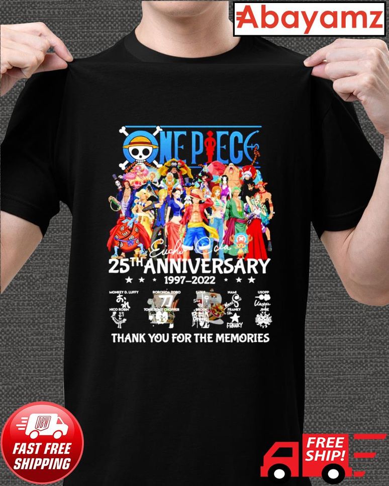 One Piece 25th Anniversary 19972022 signature shirt