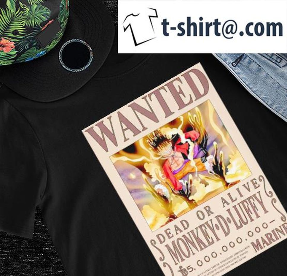 One Piece Wanted dead or alive Monkey D Luffy gear 5 5 000 000 000 beli shirt