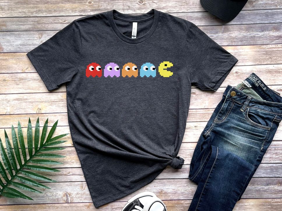 Pac Man Shirt Classic Retro Arcade Gamer Gift Pacman and Ghosts Tshirt