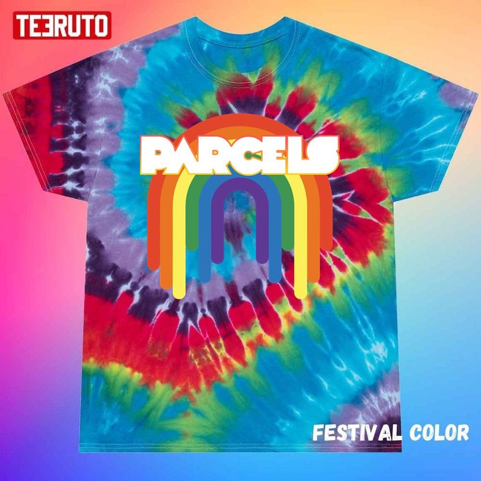 Parcels Rainbow Theme Unisex Tie Dye Tee