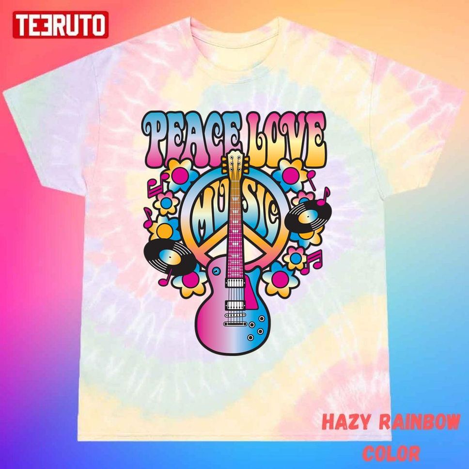 Peace Love And Music Unisex Tie Dye Tee
