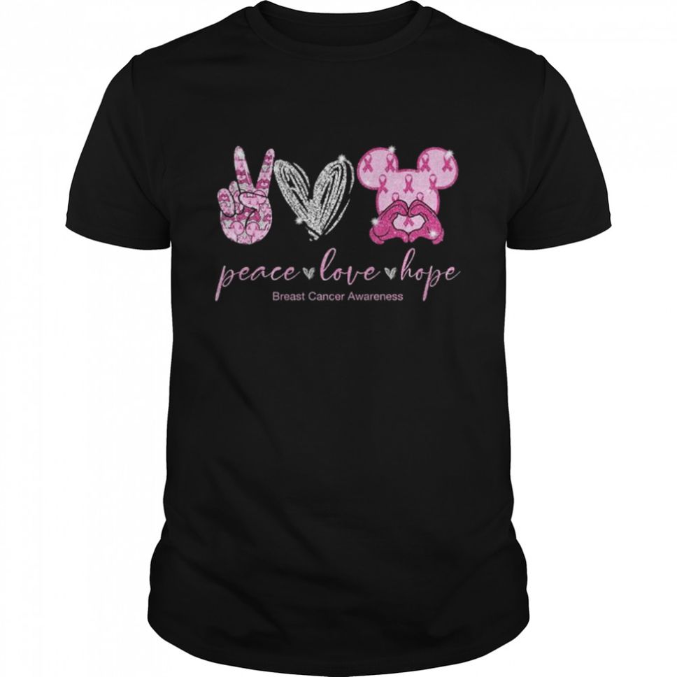 Peace love hope Breast Cancer Awareness shirt