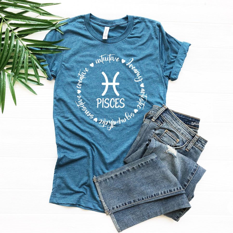 Pisces Tshirt Zodiac Shirt Astrology Shirt Gift for Pisces Pisces Birthday Present Zodiac Signs Horoscopes Tee Characteristic Shirt