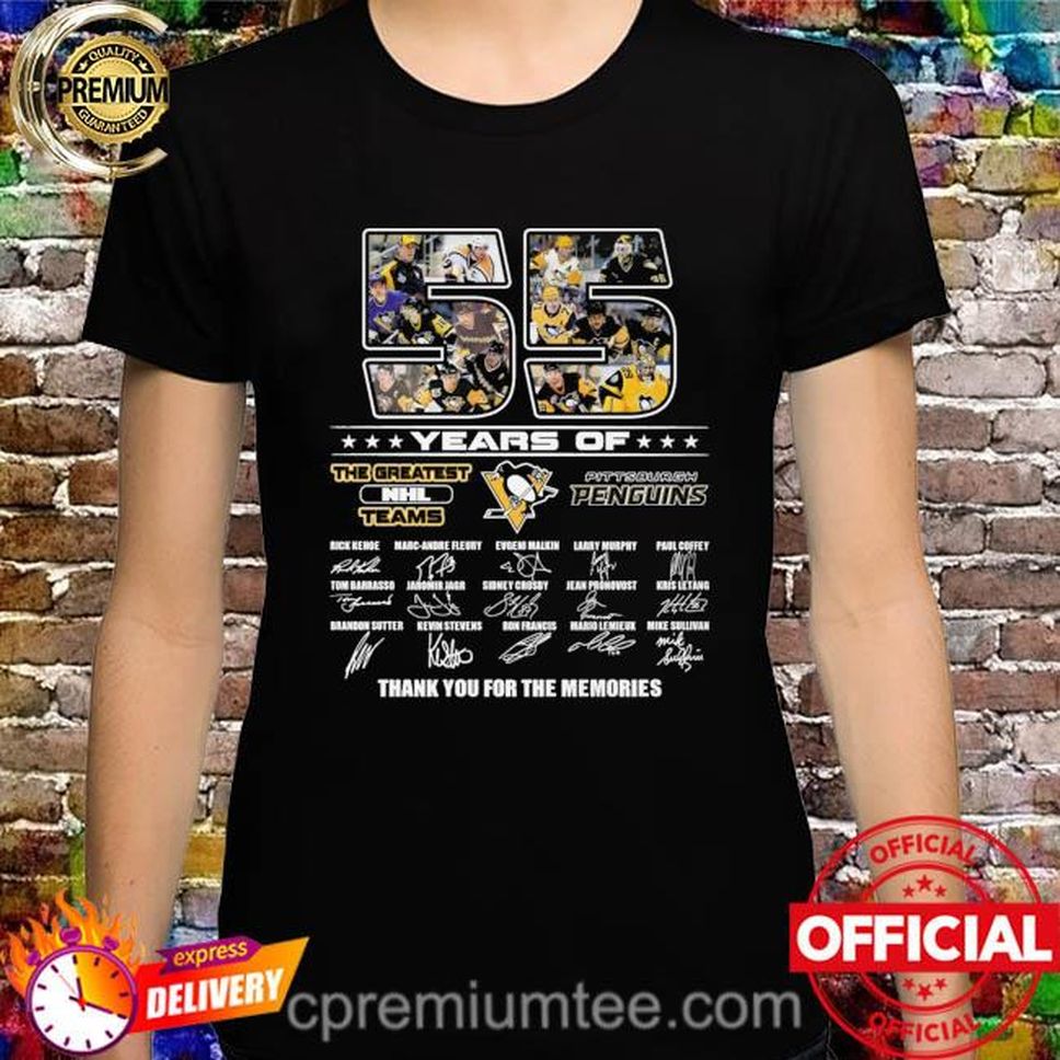 Pittsburgh Penguins 55 years the greatest NHL Teams thank you for the memories signatures shirt