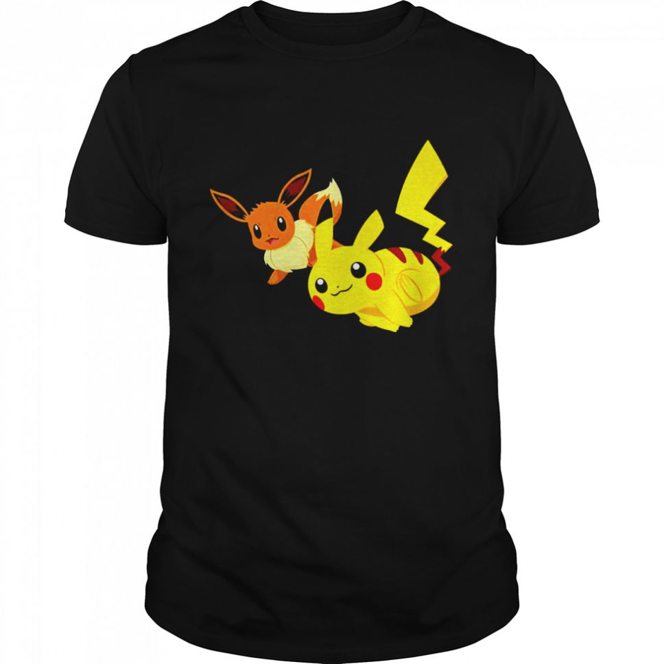 Pokemon Eevee And Pikachu Characters Shirt