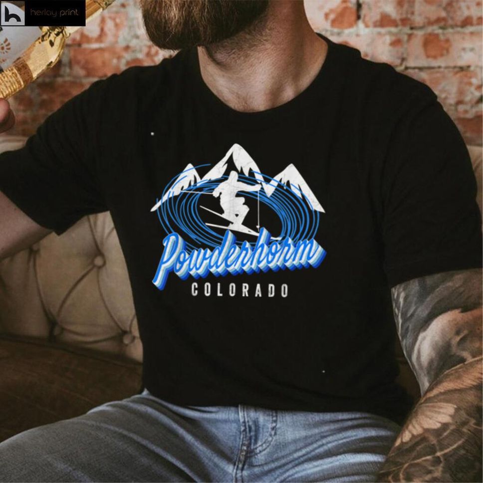 Powderhorn Colorado Ski Powder Blue Co Skier Gear T Shirt Hoodie, Sweater Shirt