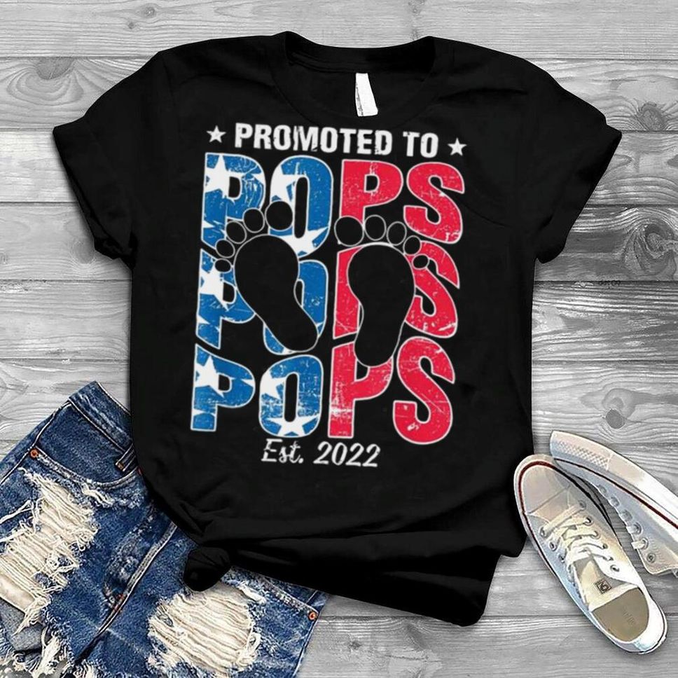 Promoted To Pops Est 2022 Men Usa Flag First Time Grandpa T Shirt