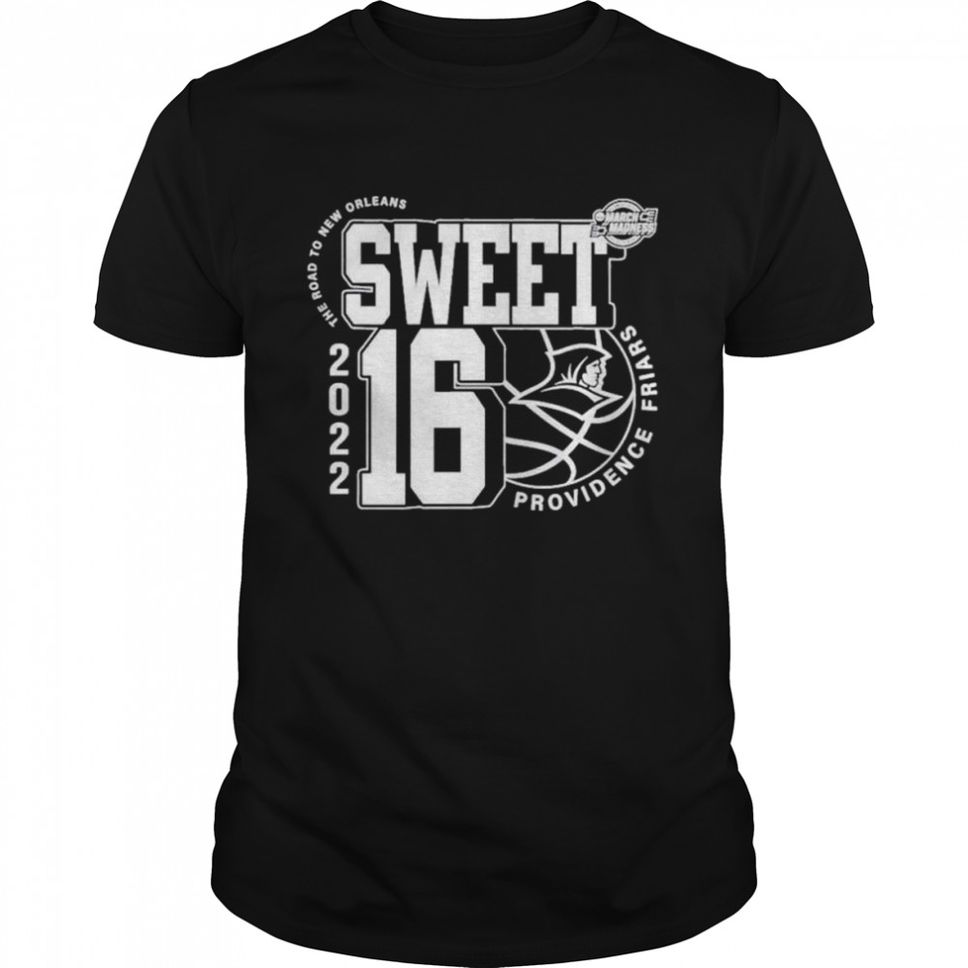 Providence Friars March Madness 2022 Ncaa Mens Basketball Sweet 16 The Road To New Orleans TShirt
