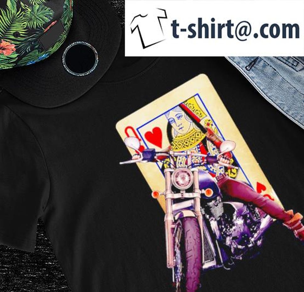 Q Queen riding Motorcycle Playing Cards shirt