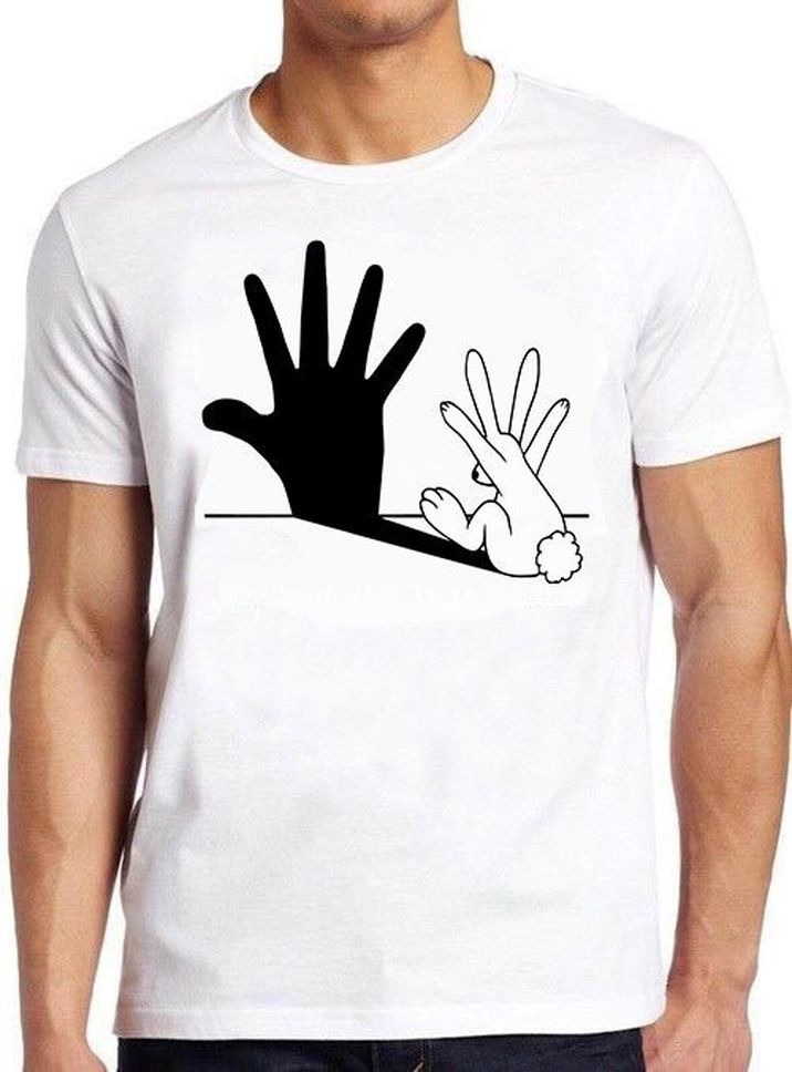 Rabbit Hand Shadow Art Cool Gift Tee T Shirt 530
